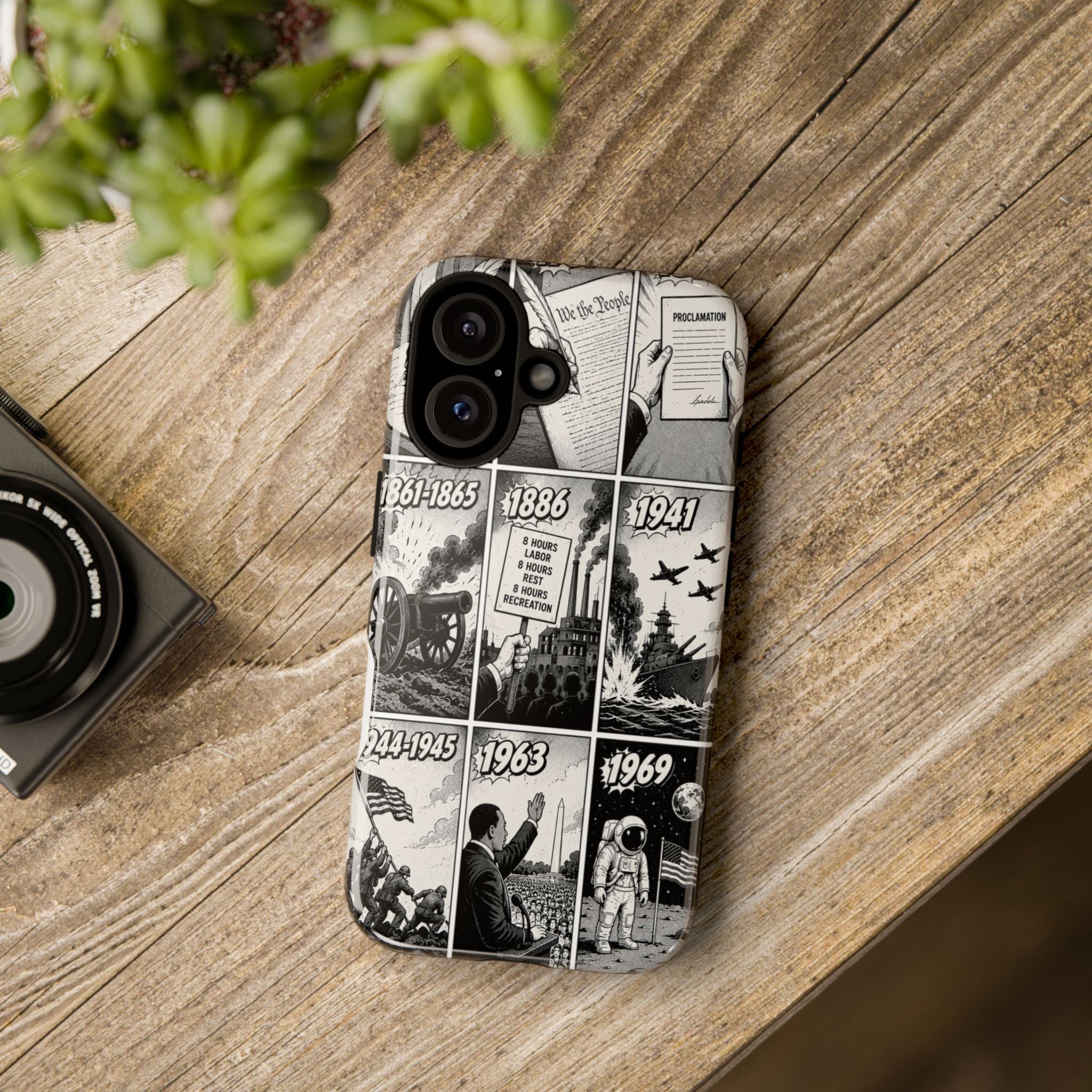 America Through the Ages Comic History Phone Case Printify