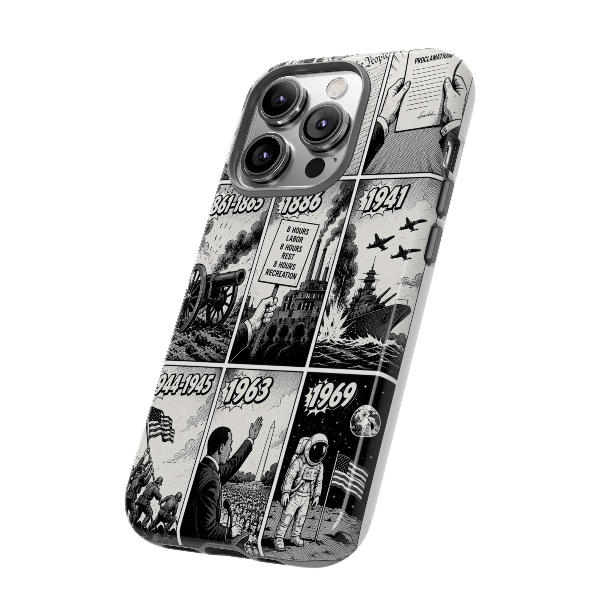 America Through the Ages Comic History Phone Case Printify