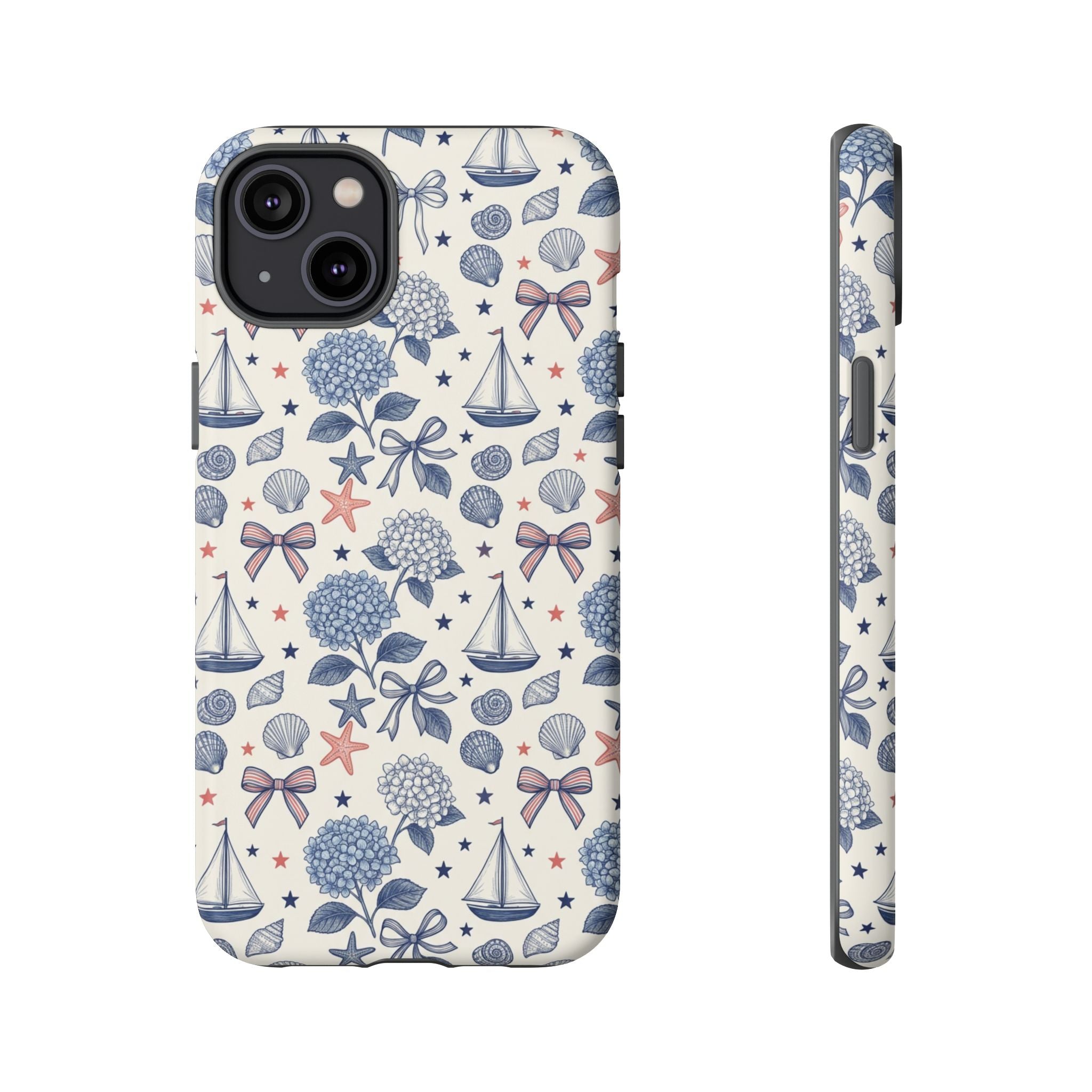 Coastal Americana Hydrangea Phone Case Printify