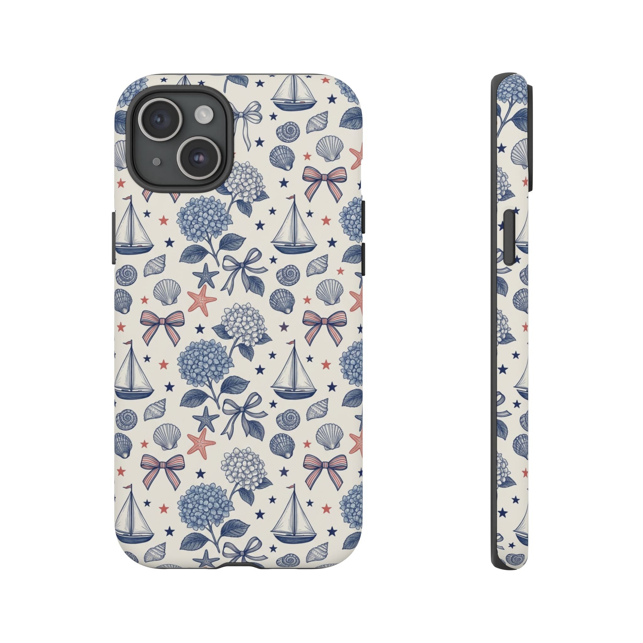 Coastal Americana Hydrangea Phone Case Printify
