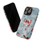 Americana Coquette Cherry Bow Phone Case Printify