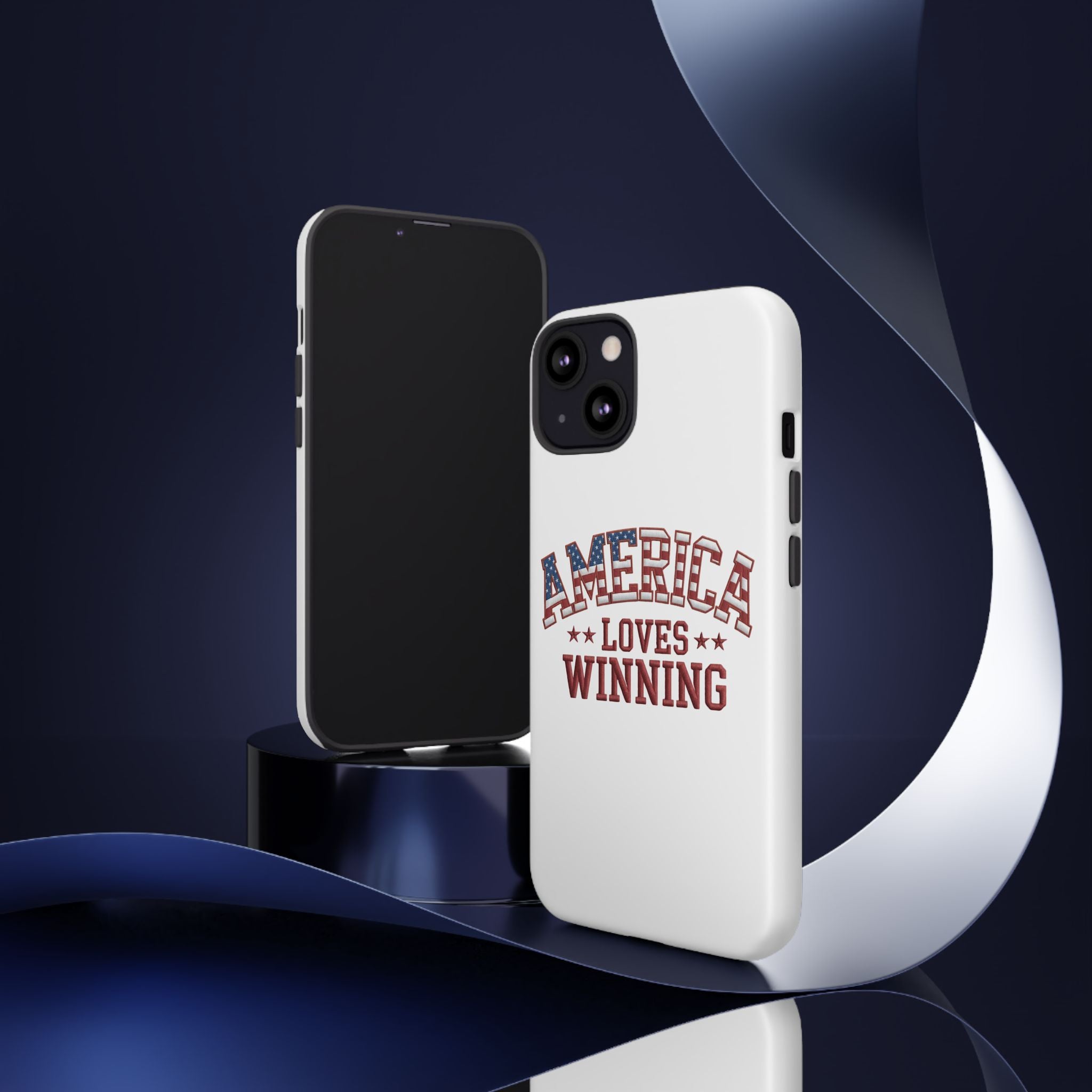 America Loves Winning Patriotic Phone Case – Tough Dual Layer iPhone & Samsung Galaxy S26 Case