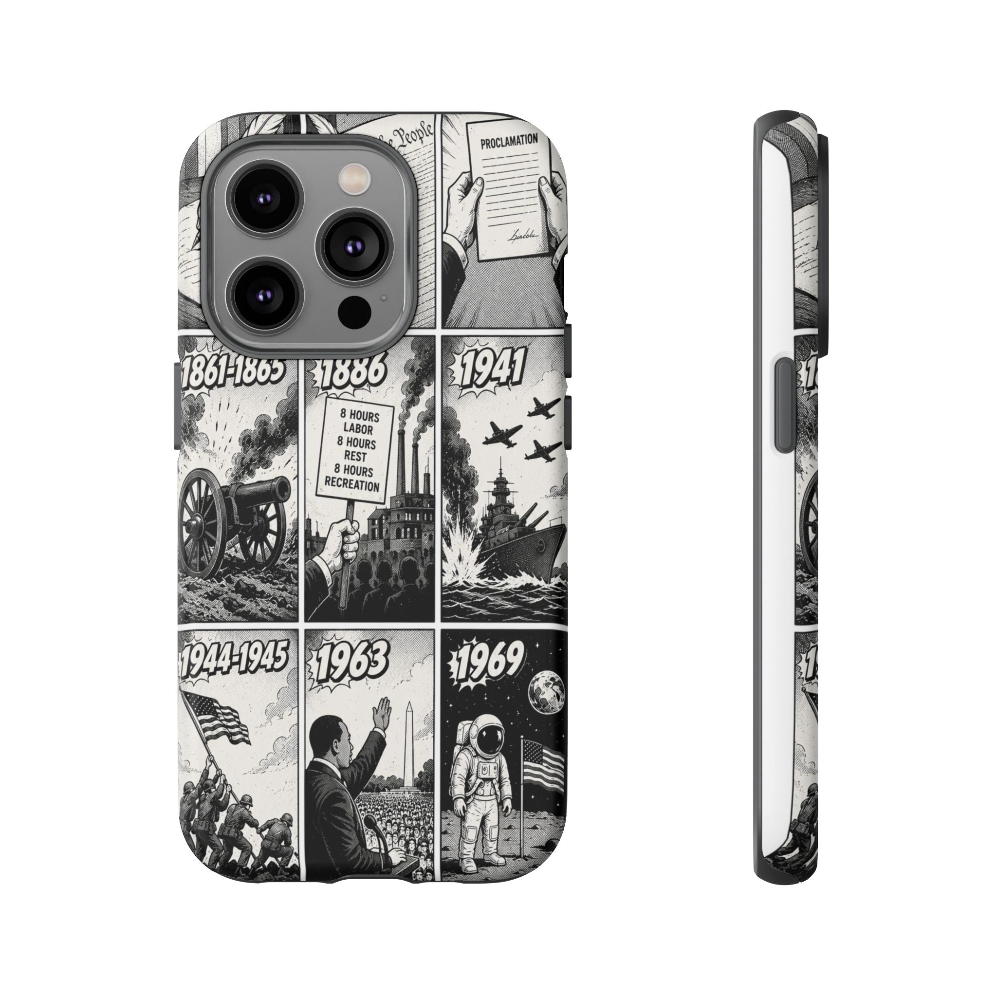 America Through the Ages Comic History Phone Case Printify