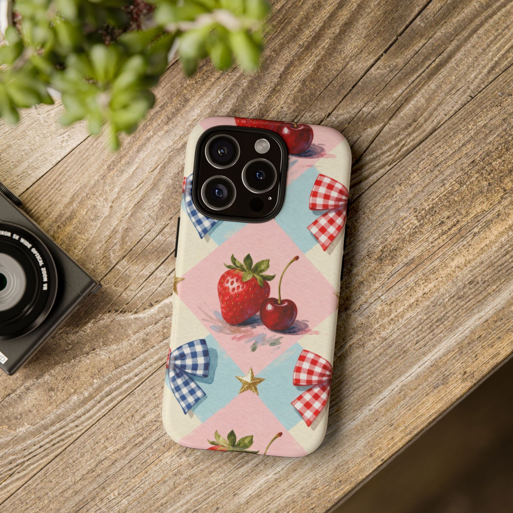 Americana Coquette Cherry Picnic Phone Case Printify