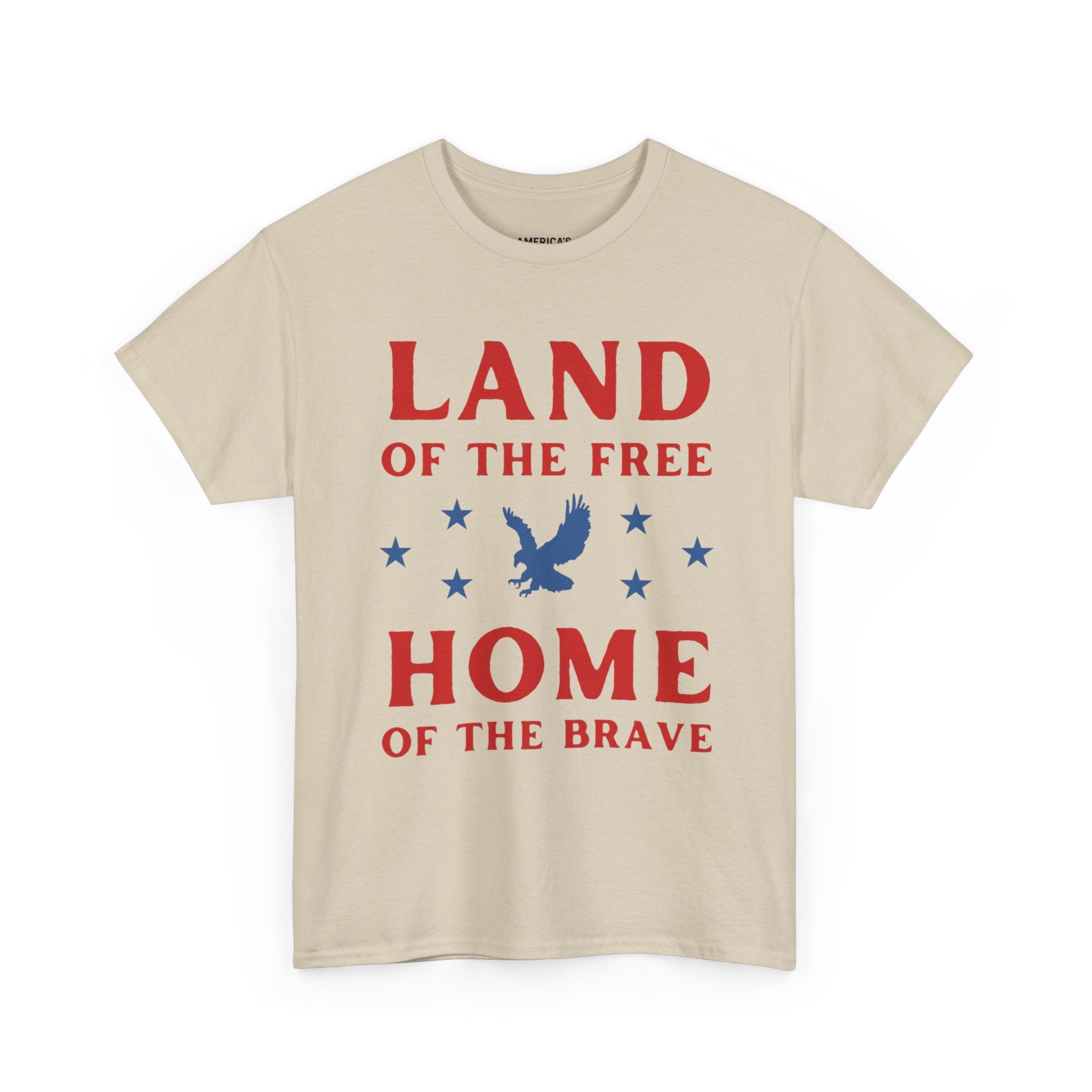 Land of the Free Home of the Brave Eagle Patriotic T-Shirt Printify