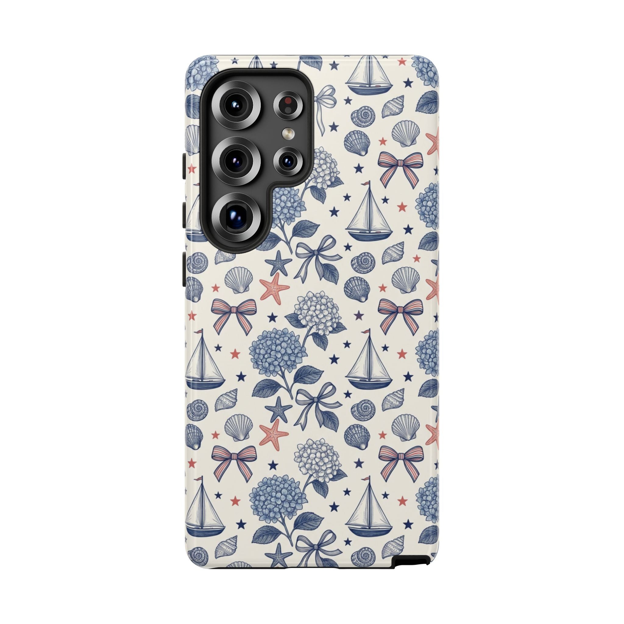 Coastal Americana Hydrangea Phone Case Printify