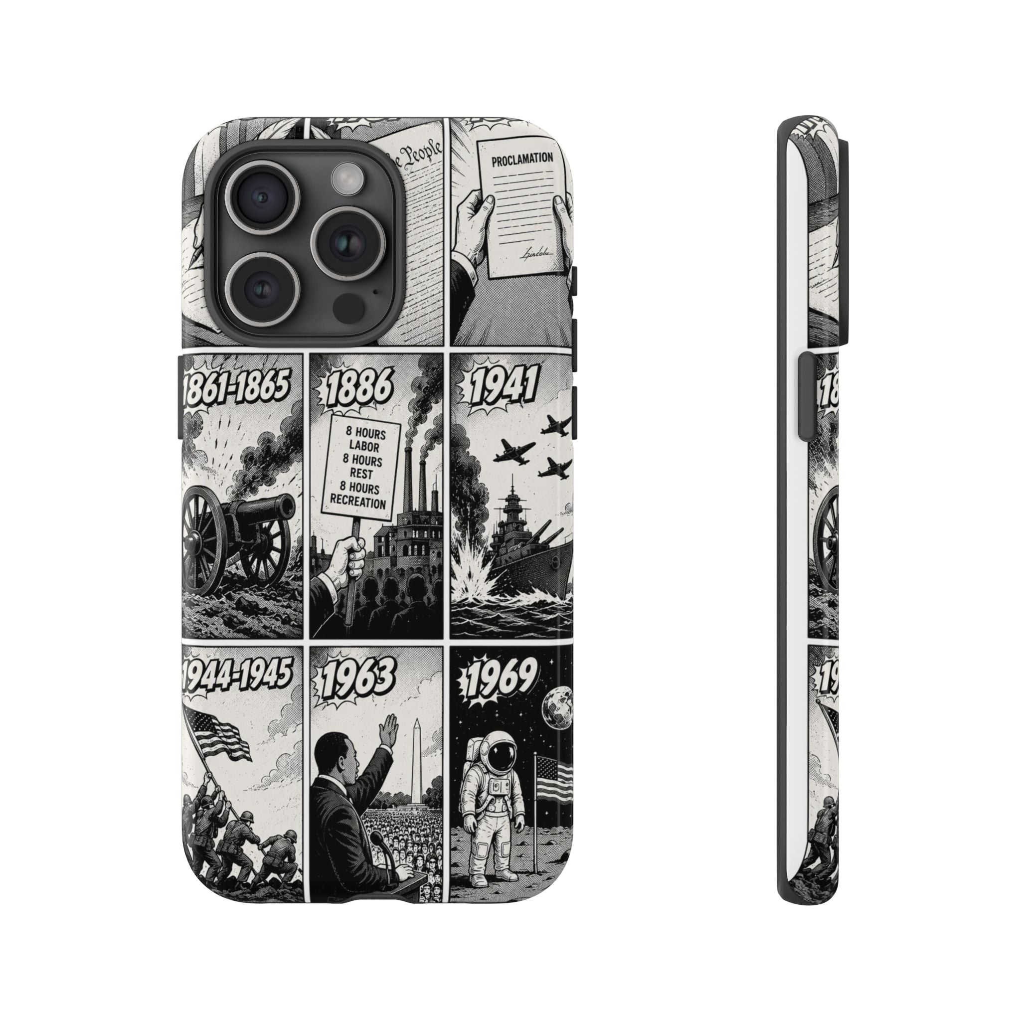 America Through the Ages Comic History Phone Case Printify