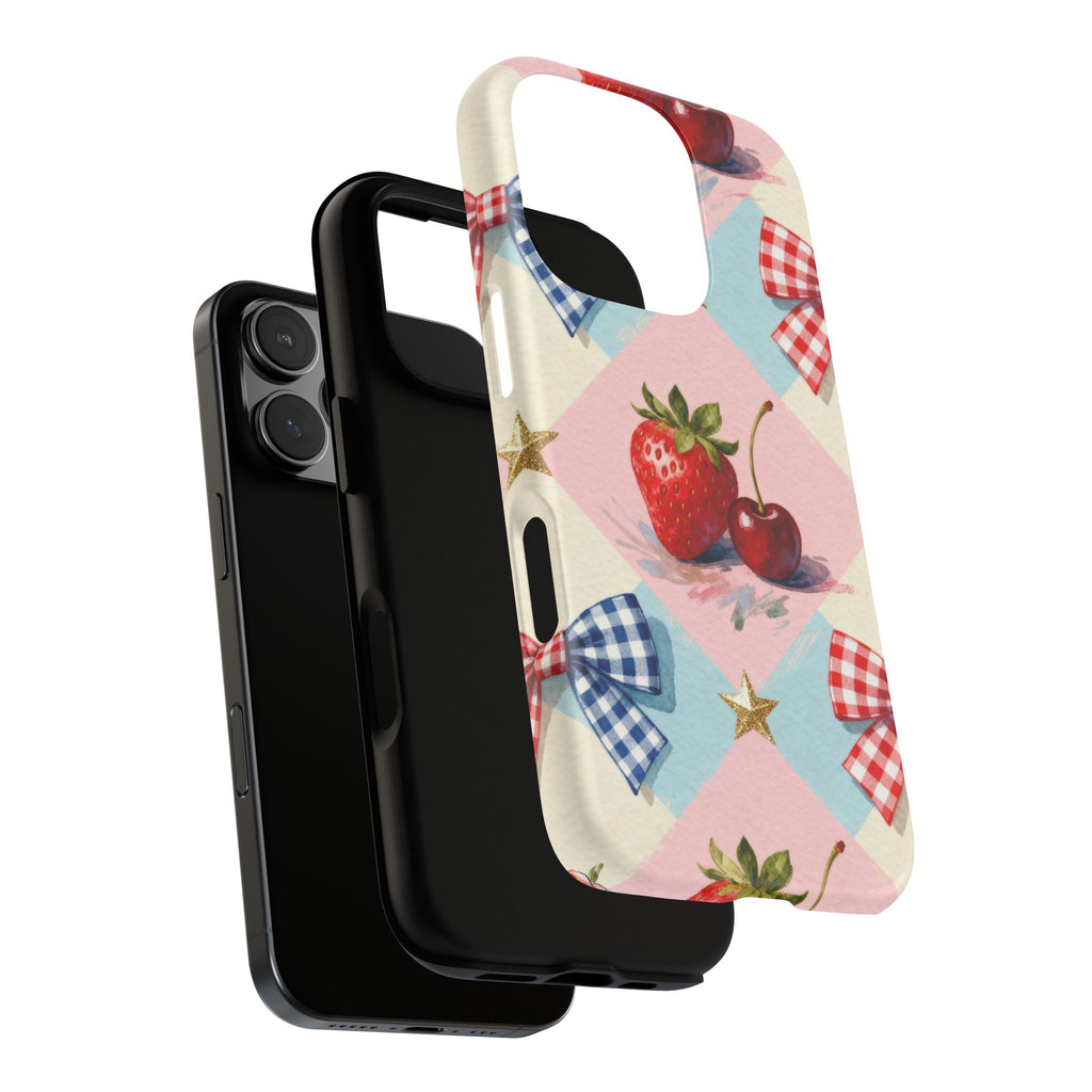 Americana Coquette Cherry Picnic Phone Case Printify