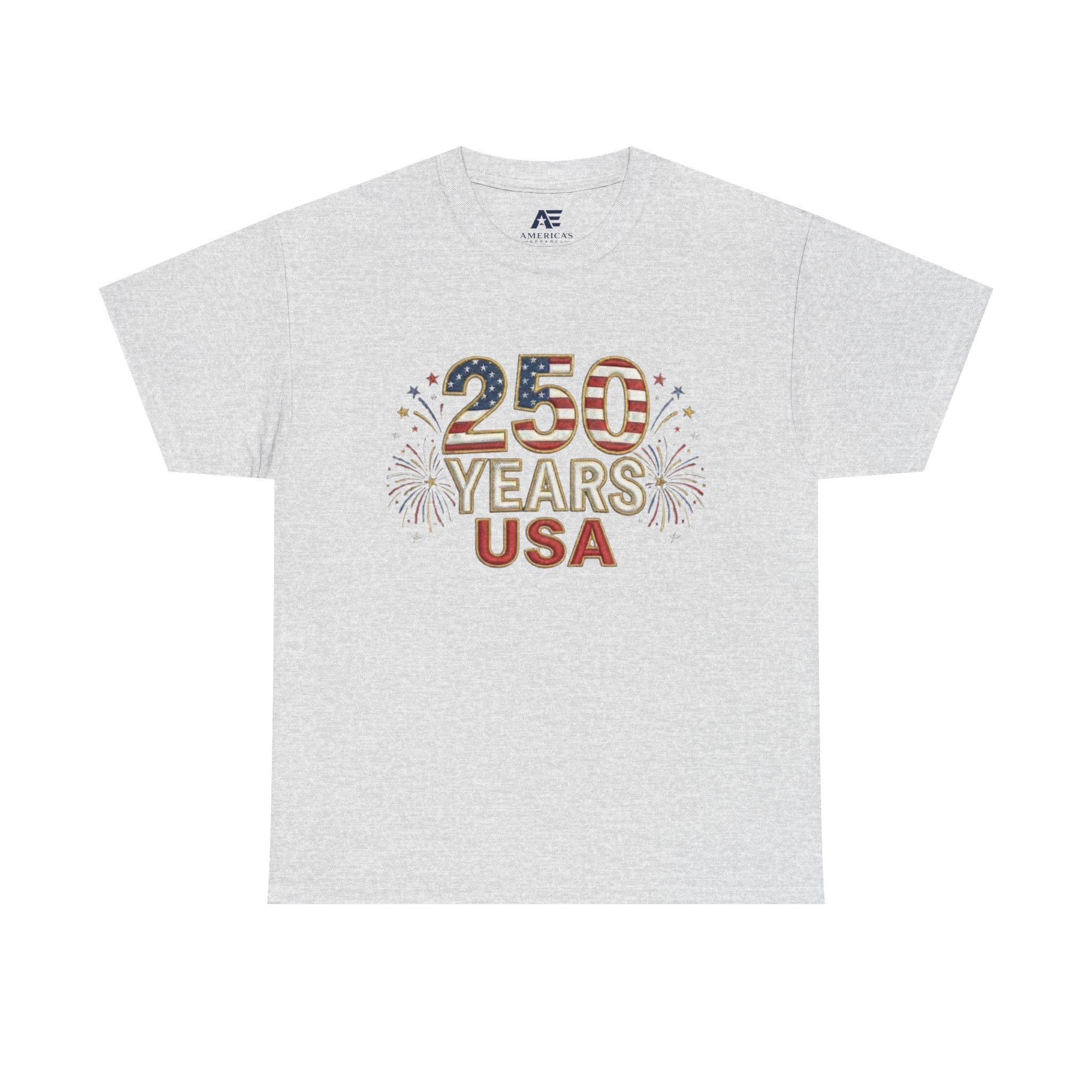 "250 YEARS" Patriotic Unisex Cotton T-Shirt – Gildan 5000 Heavy Tee
