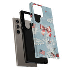 Americana Coquette Cherry Bow Phone Case Printify