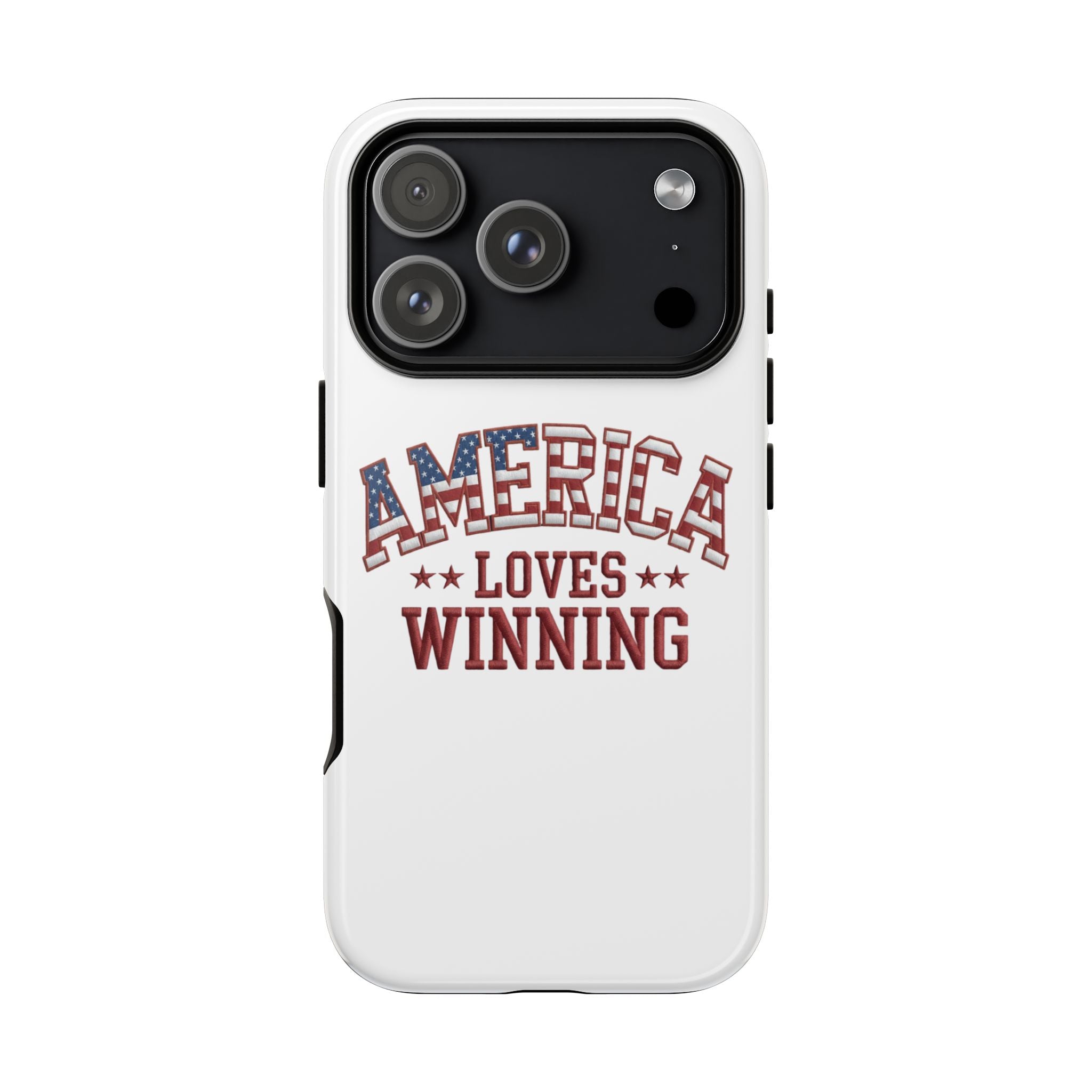 America Loves Winning Patriotic Phone Case – Tough Dual Layer iPhone & Samsung Galaxy S26 Case