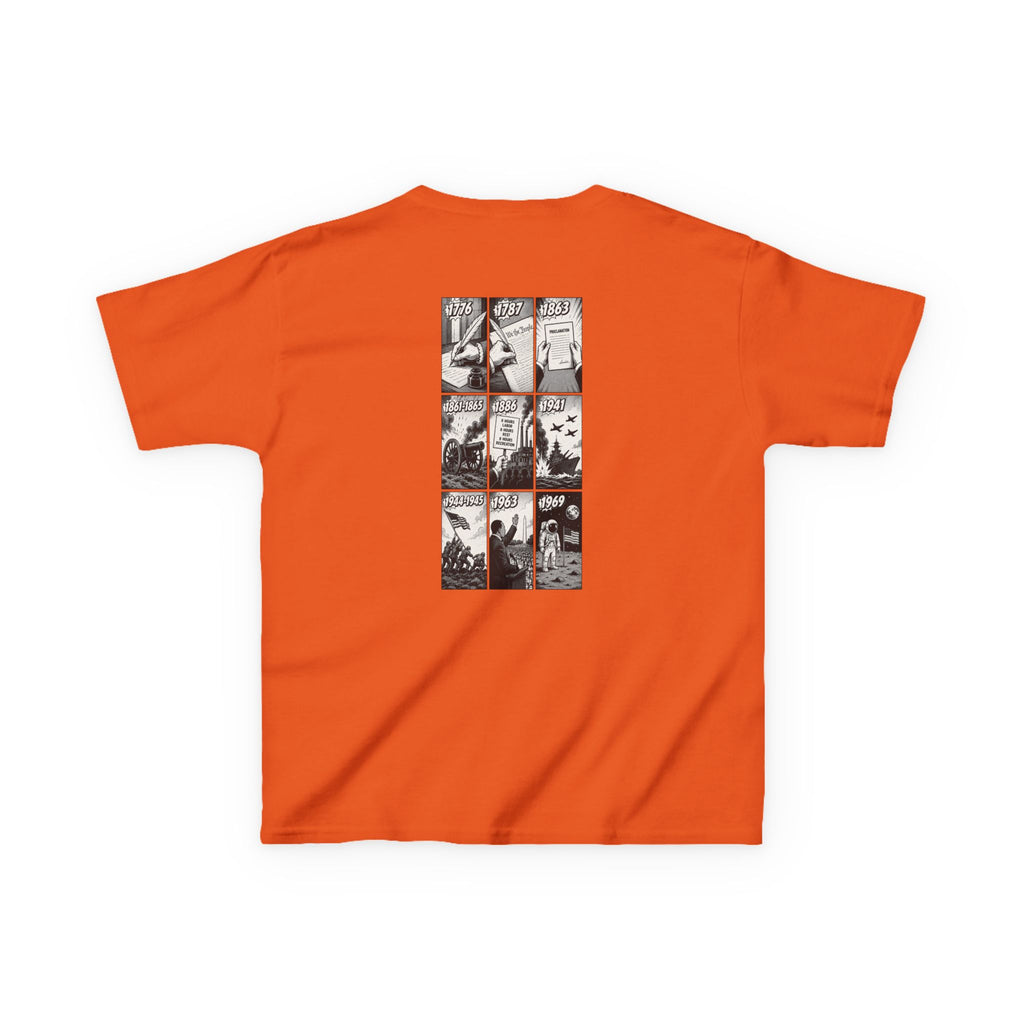 America Comic Book History Kids Tee Printify