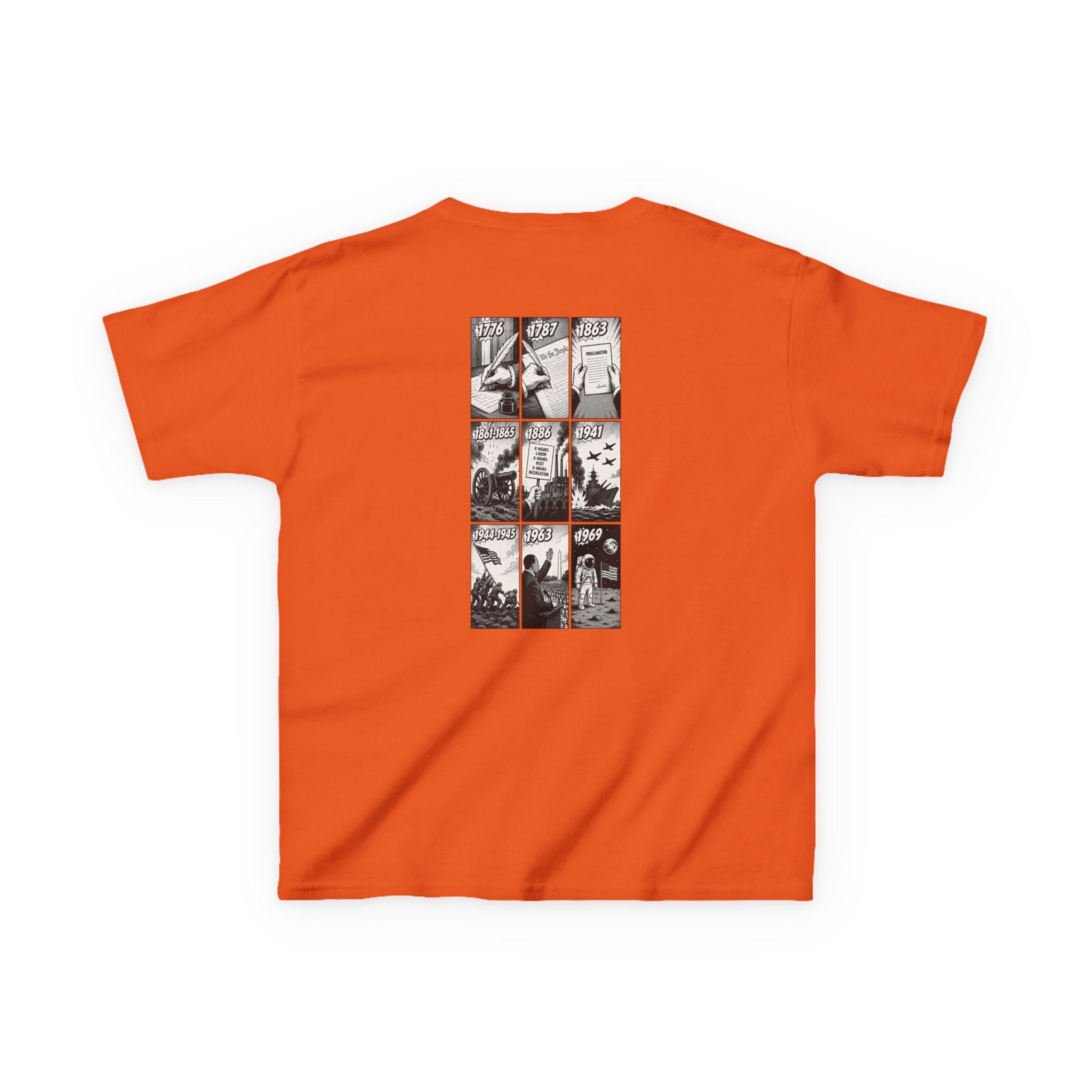 America Comic Book History Kids Tee Printify