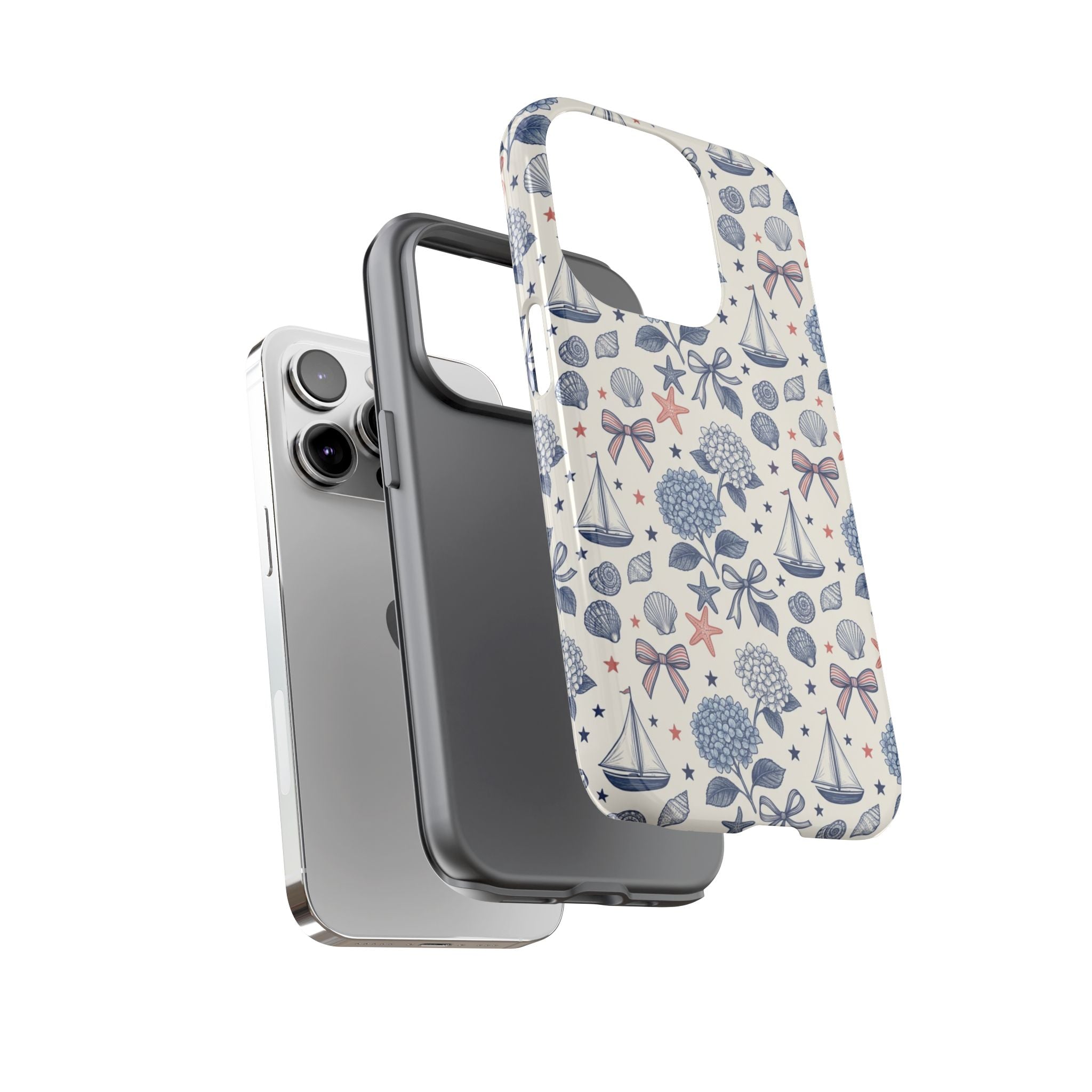 Coastal Americana Hydrangea Phone Case Printify