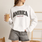 America Athletic Club Crewneck Sweatshirt – Vintage Collegiate Americana Pullover Printify