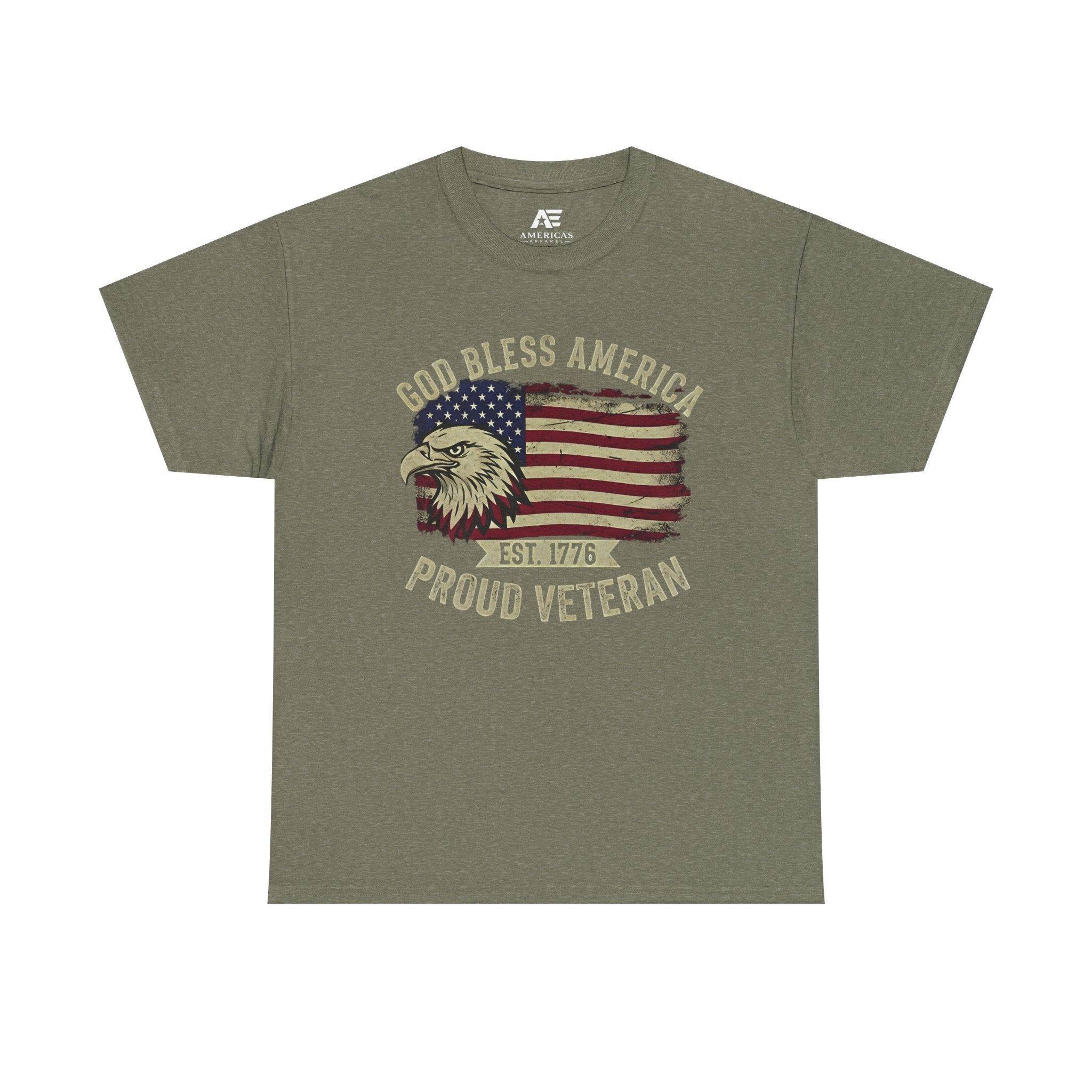 God Bless America Veterans Edition Patriotic T-Shirt – Vintage Eagle Flag Tee