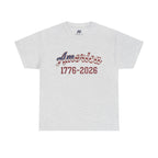 "America 1776–2026" Patriotic Unisex Cotton T-Shirt – Gildan 5000 Heavy Tee FIXED