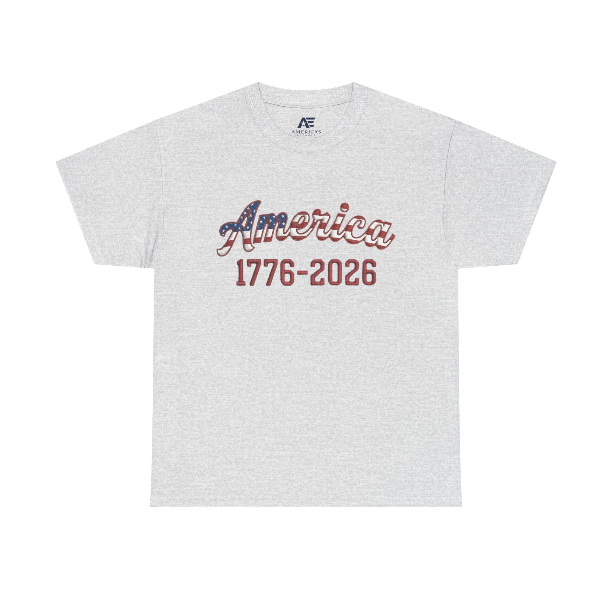 "America 1776–2026" Patriotic Unisex Cotton T-Shirt – Gildan 5000 Heavy Tee FIXED