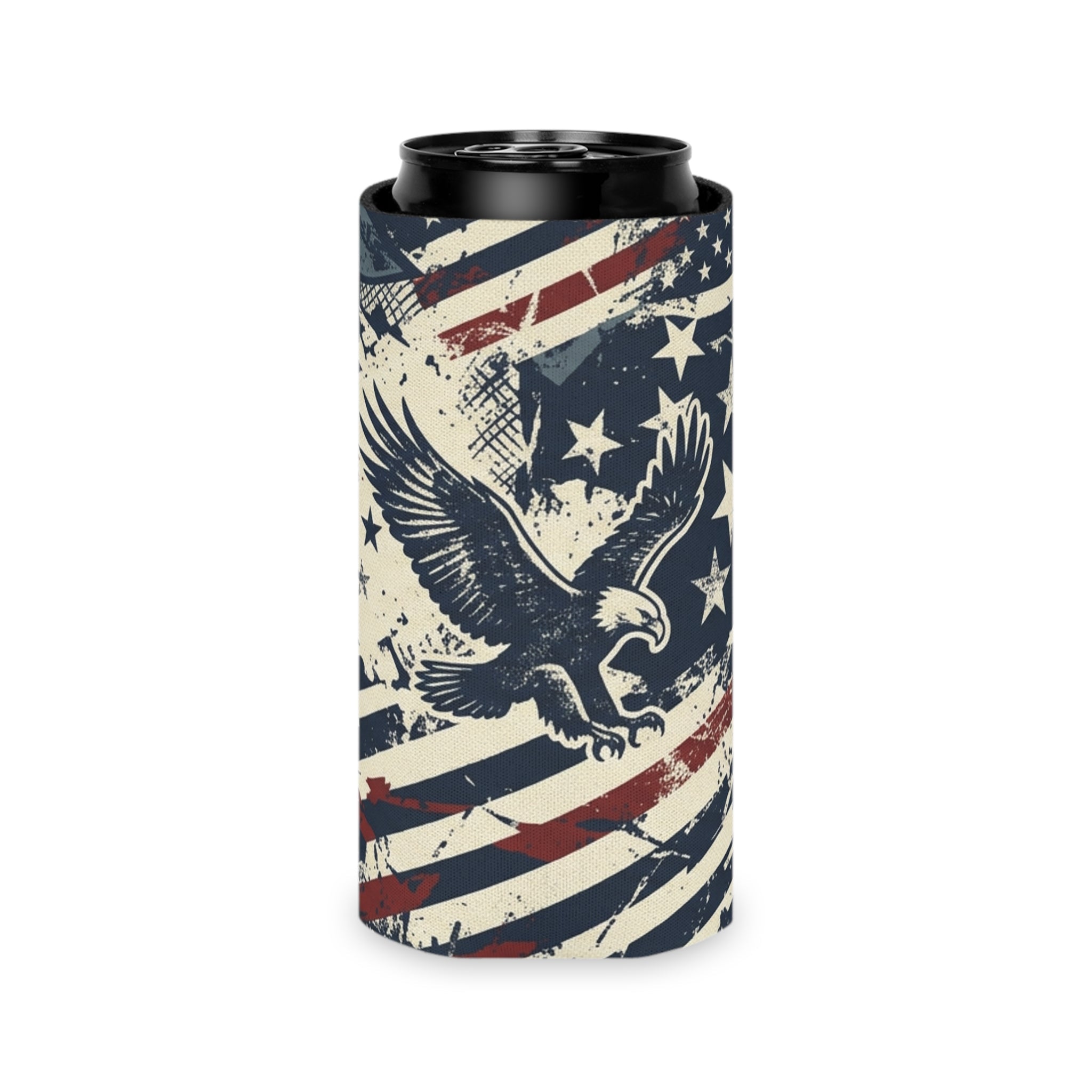 Vintage Patriotic Eagle Can Cooler Printify
