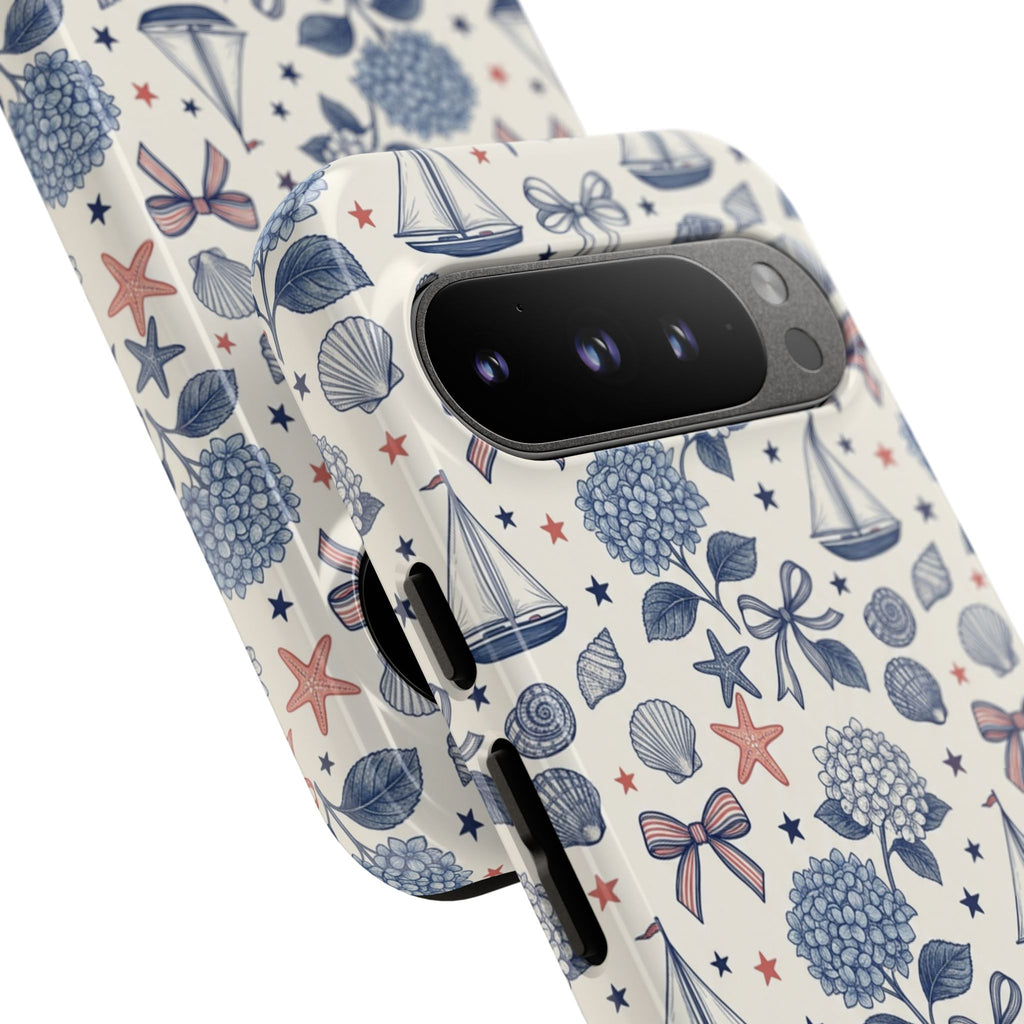 Coastal Americana Hydrangea Phone Case Printify
