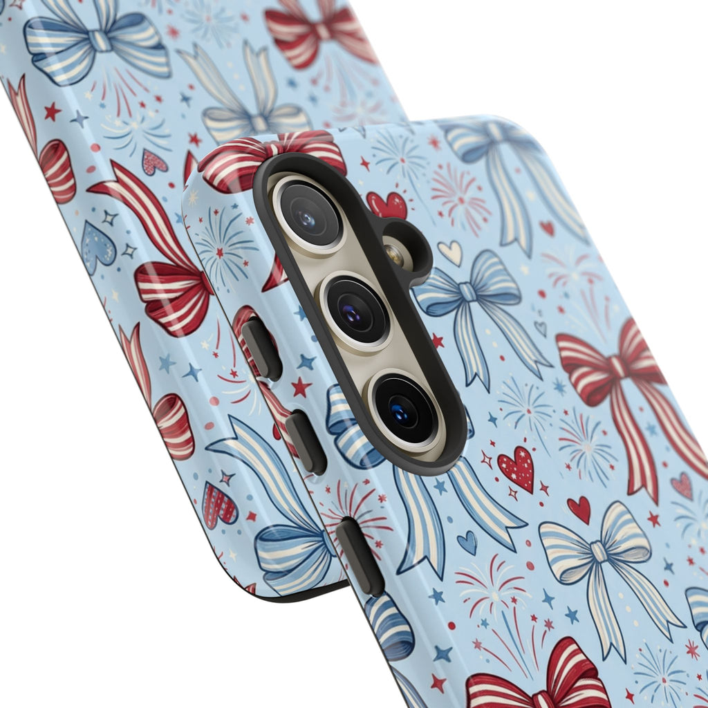 Patriotic Coquette Bows & Fireworks Phone Case Printify