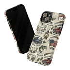 Patriotic Outdoors Phone Case – Bass Fishing & Vintage Americana Case Printify