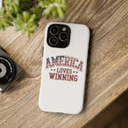 America Loves Winning Patriotic Phone Case – Tough Dual Layer iPhone & Samsung Galaxy S26 Case