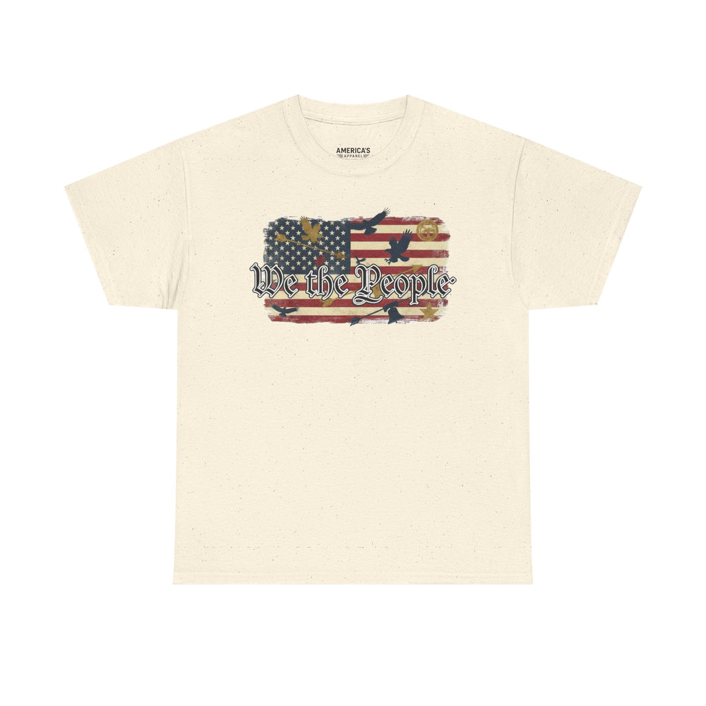 We The People American Flag Patriotic T-Shirt – Unisex Heavy Cotton Tee Printify