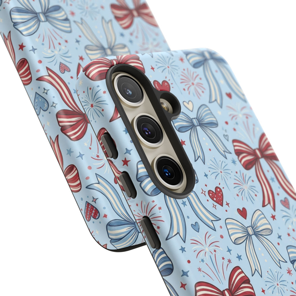 Patriotic Coquette Bows & Fireworks Phone Case Printify