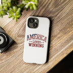America Loves Winning Patriotic Phone Case – Tough Dual Layer iPhone & Samsung Galaxy S26 Case