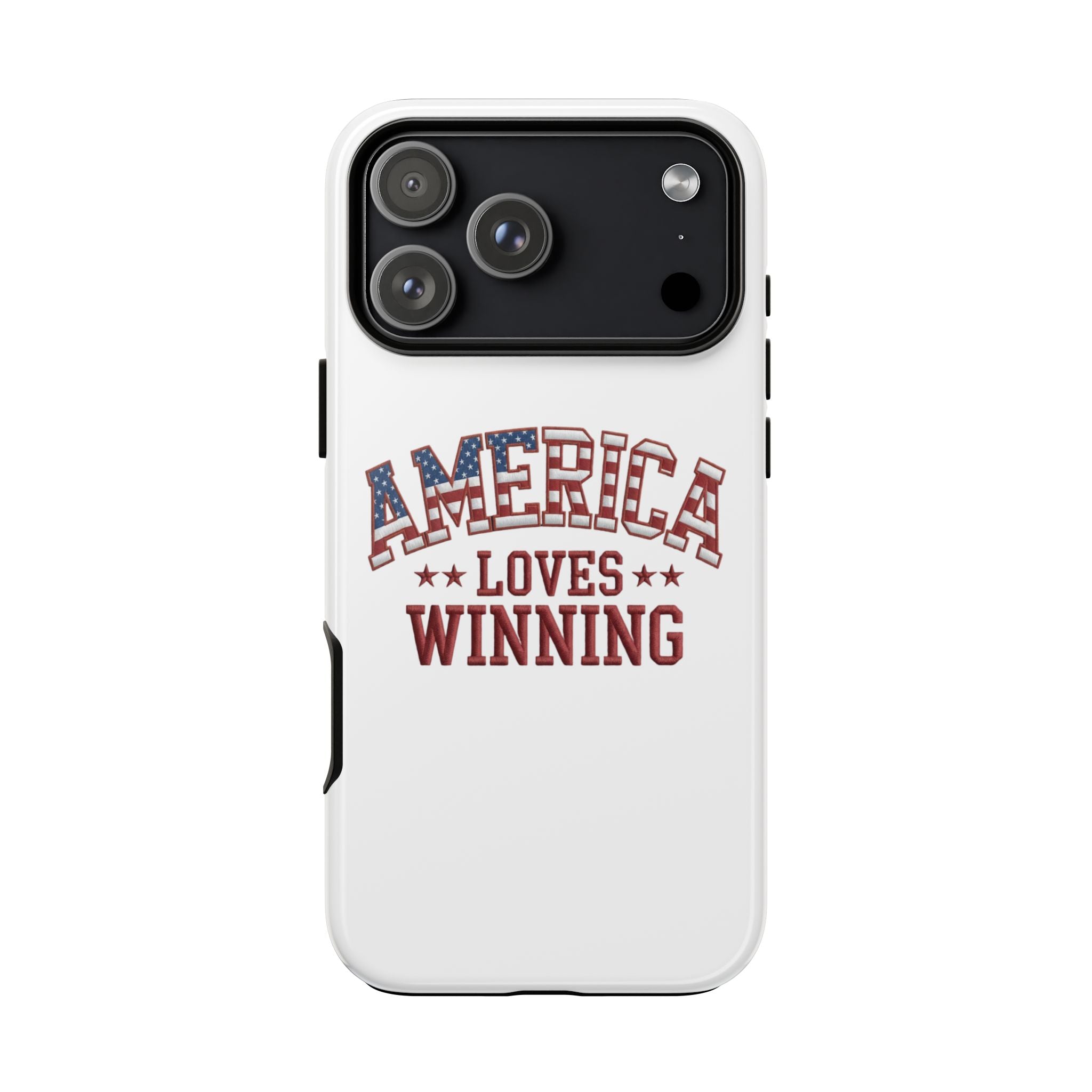 America Loves Winning Patriotic Phone Case – Tough Dual Layer iPhone & Samsung Galaxy S26 Case