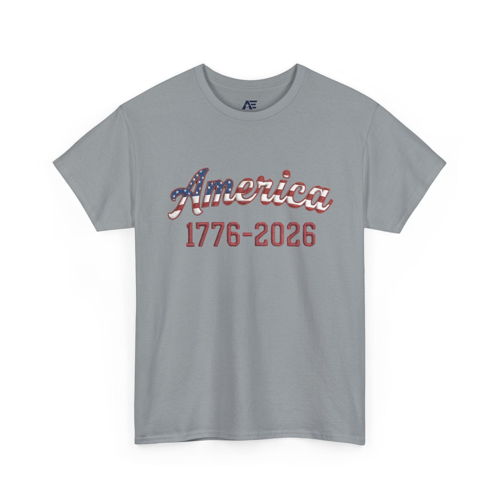 "America 1776–2026" Patriotic Unisex Cotton T-Shirt – Gildan 5000 Heavy Tee FIXED
