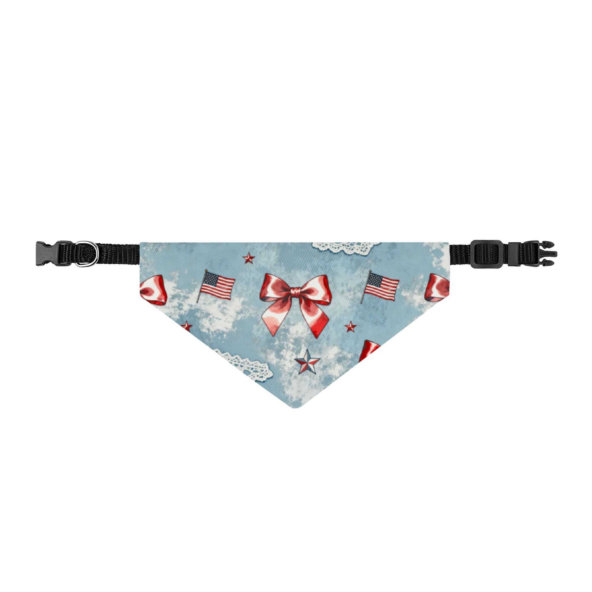 Coquette Americana Dog Bandana – Patriotic Bow Pet Bandana Printify