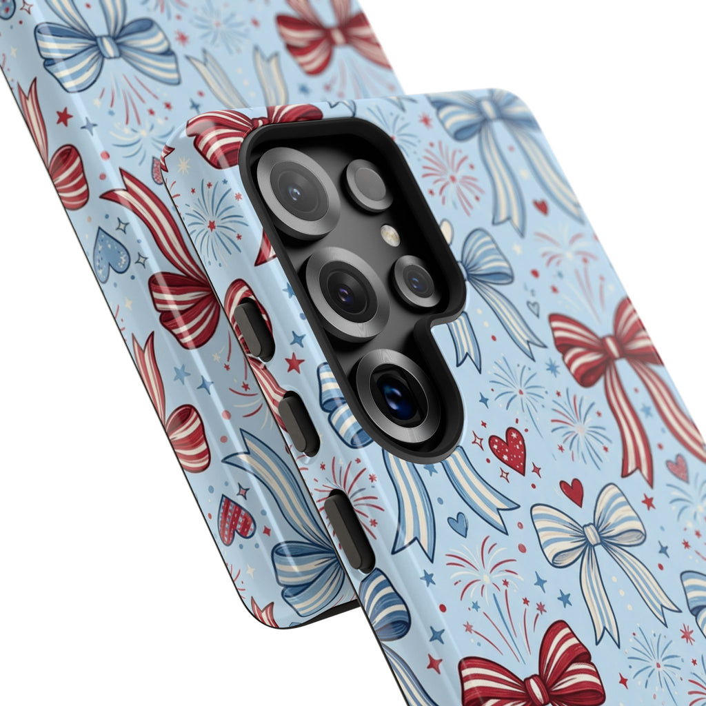 Patriotic Coquette Bows & Fireworks Phone Case Printify