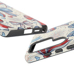 Patriotic Coquette Bows Phone Case – Americana Ribbon & Fireworks Design Printify