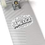 America Comic Book Sticker — Retro Patriotic Kiss-Cut Decal Printify