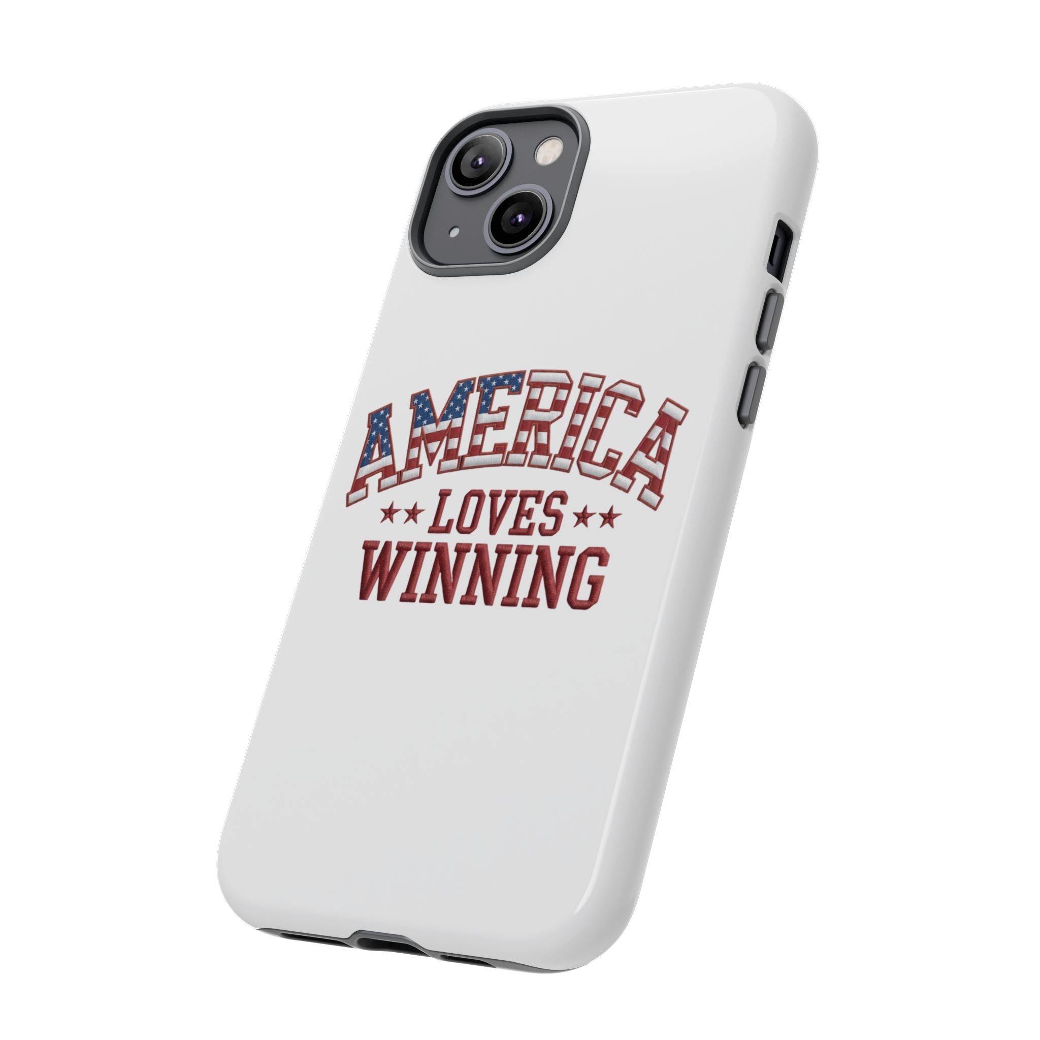 America Loves Winning Patriotic Phone Case – Tough Dual Layer iPhone & Samsung Galaxy S26 Case