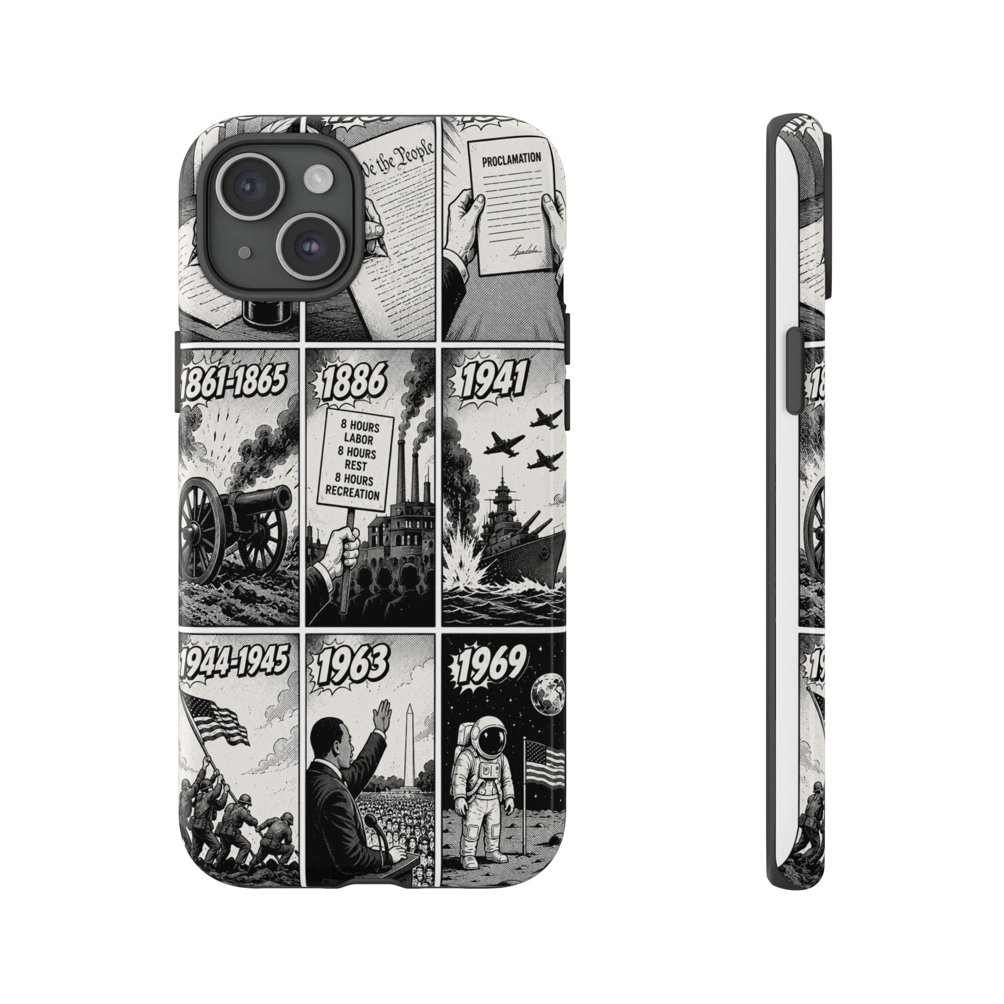 America Through the Ages Comic History Phone Case Printify