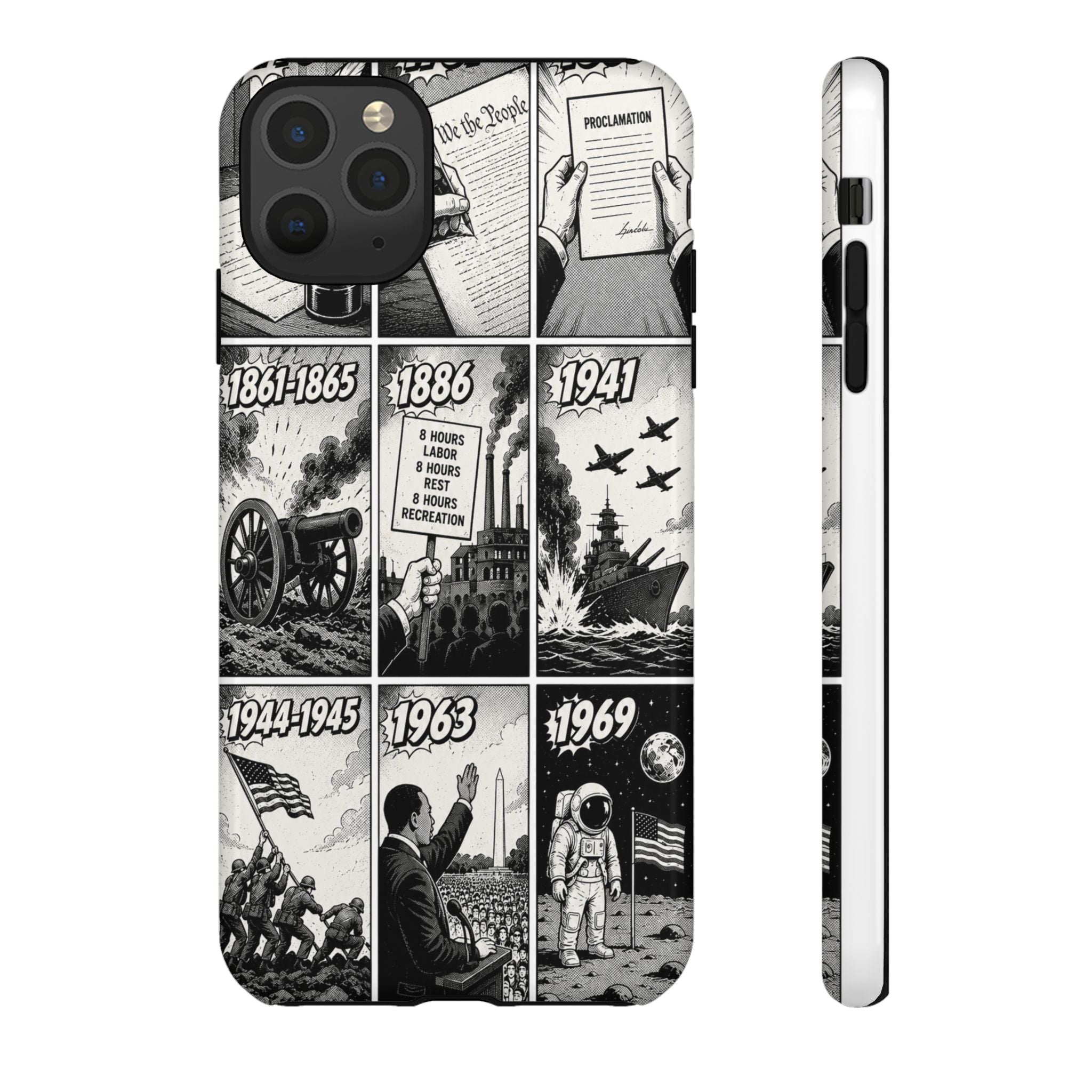 America Through the Ages Comic History Phone Case Printify