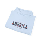 America Flower Hoodie — Floral USA Flag Sweatshirt Printify