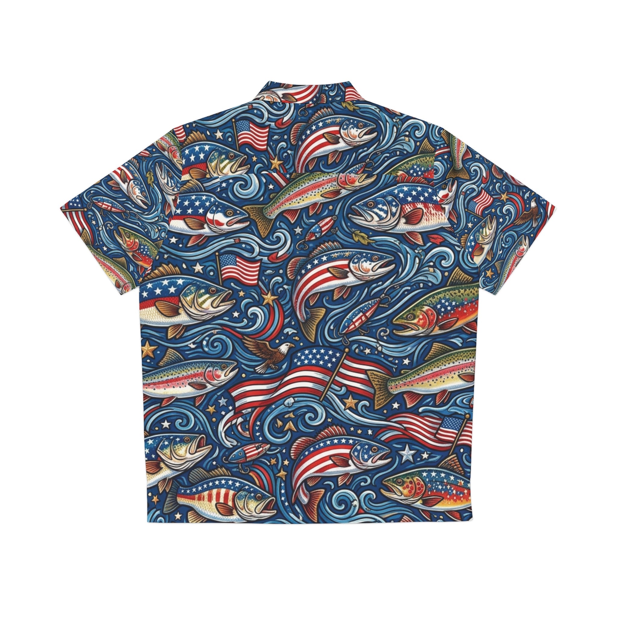 American Bass Hawaiian Shirt — Men's Tropical Fishing Printify