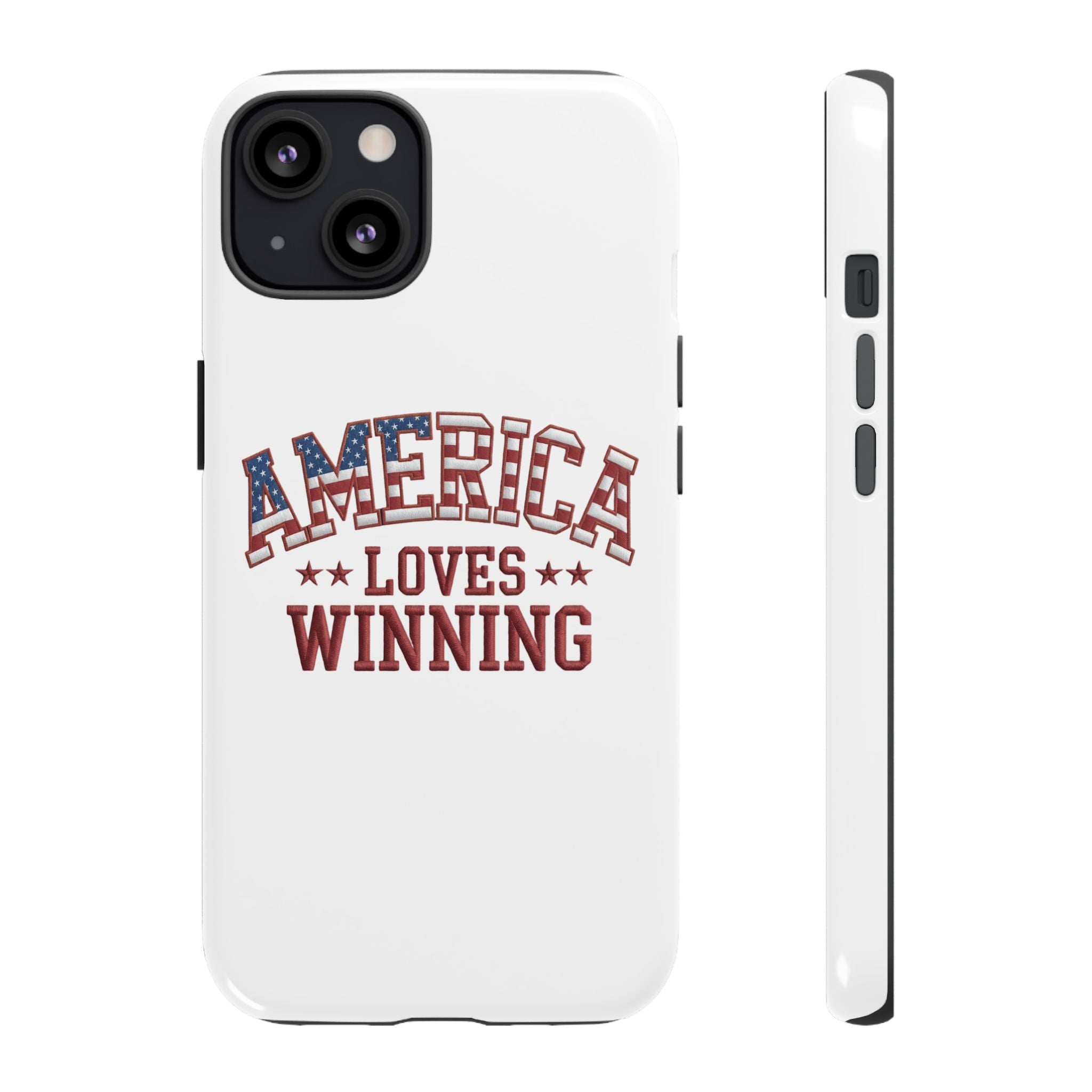 America Loves Winning Patriotic Phone Case – Tough Dual Layer iPhone & Samsung Galaxy S26 Case