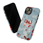 Americana Coquette Cherry Bow Phone Case Printify