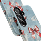 Americana Coquette Cherry Bow Phone Case Printify
