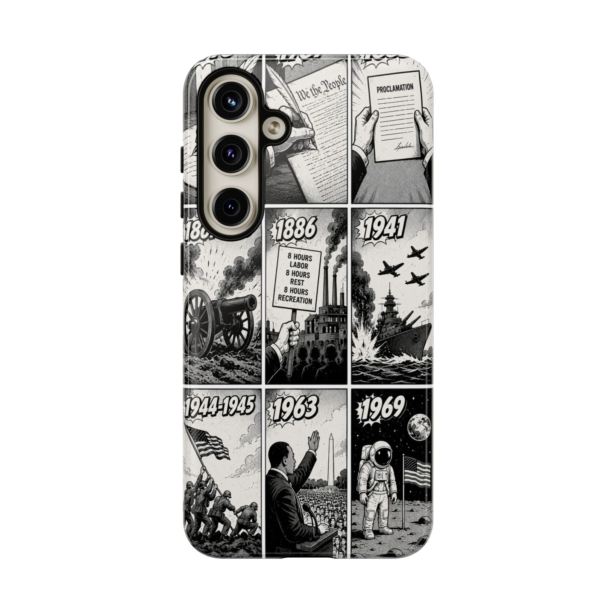 America Through the Ages Comic History Phone Case Printify