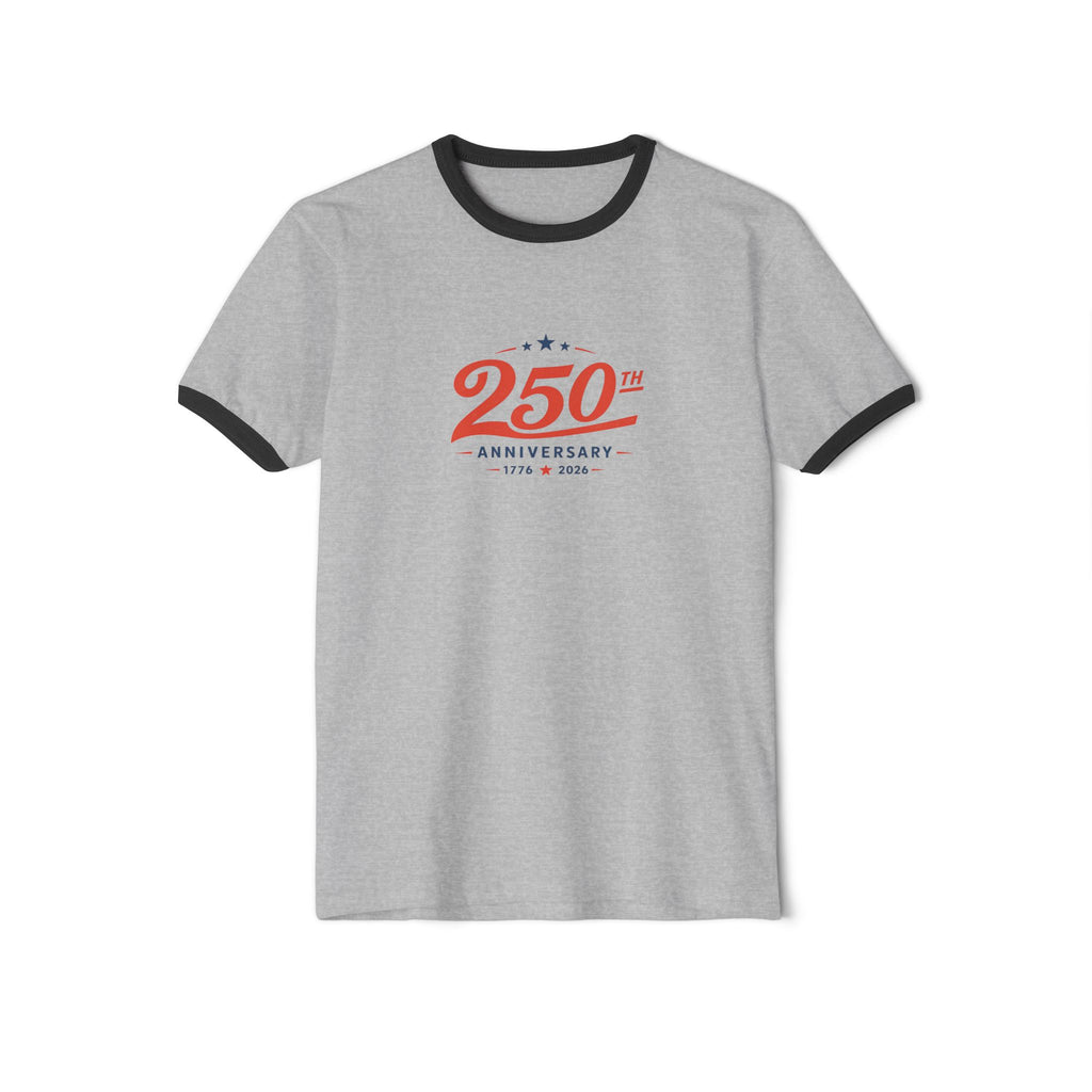 250th Anniversary Ringer T-Shirt — Retro Commemorative Tee Printify
