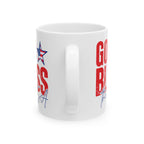 God Bless the USA Ceramic Mug — Patriotic American Flag Coffee Cup (11oz & 15oz)