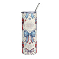 20oz Stainless Steel Tumbler — Bows, Fireworks & Hearts Design Printify
