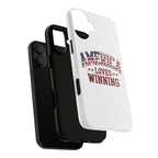 America Loves Winning Patriotic Phone Case – Tough Dual Layer iPhone & Samsung Galaxy S26 Case