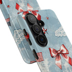 Americana Coquette Cherry Bow Phone Case Printify
